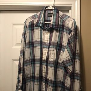 Vintage Members Only 80s plaid shirt L